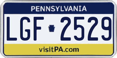 PA license plate LGF2529