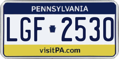 PA license plate LGF2530