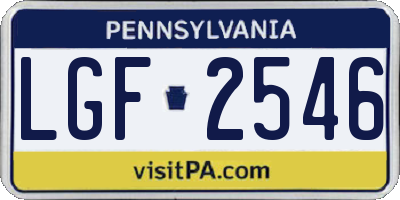 PA license plate LGF2546