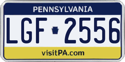 PA license plate LGF2556