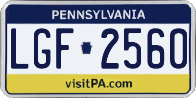 PA license plate LGF2560