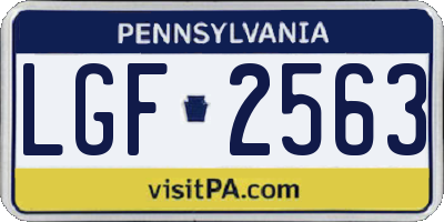 PA license plate LGF2563