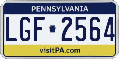 PA license plate LGF2564