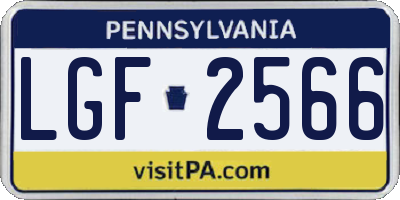 PA license plate LGF2566
