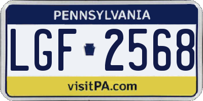 PA license plate LGF2568
