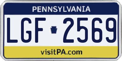 PA license plate LGF2569