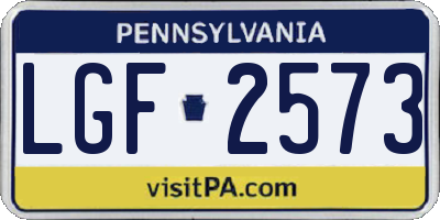 PA license plate LGF2573