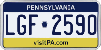 PA license plate LGF2590