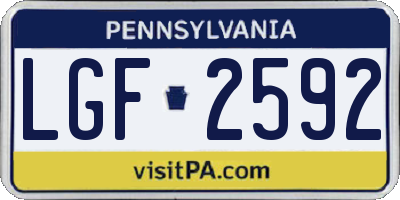 PA license plate LGF2592