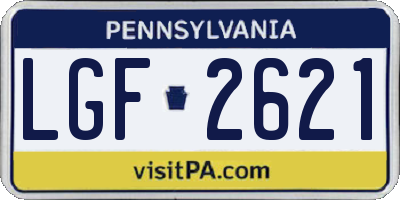 PA license plate LGF2621