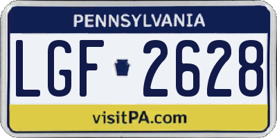 PA license plate LGF2628