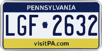 PA license plate LGF2632