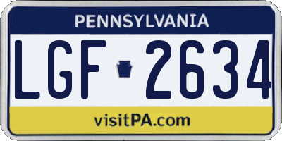 PA license plate LGF2634