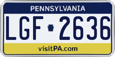 PA license plate LGF2636