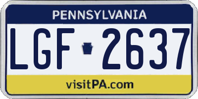PA license plate LGF2637