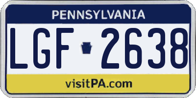 PA license plate LGF2638