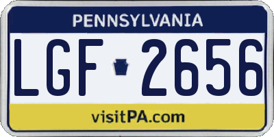 PA license plate LGF2656