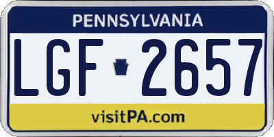 PA license plate LGF2657