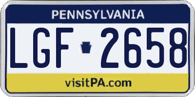 PA license plate LGF2658
