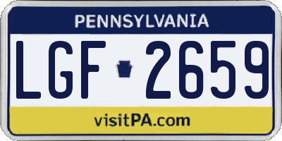 PA license plate LGF2659