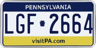 PA license plate LGF2664