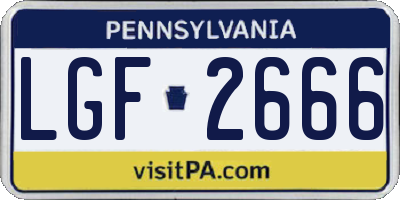 PA license plate LGF2666