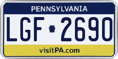 PA license plate LGF2690