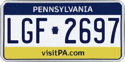 PA license plate LGF2697