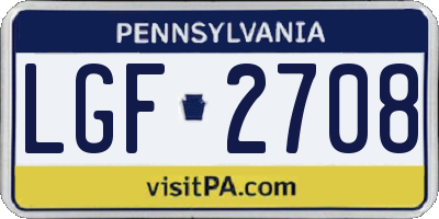 PA license plate LGF2708