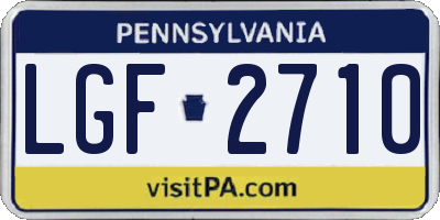 PA license plate LGF2710