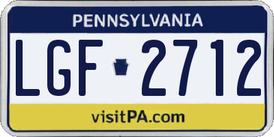 PA license plate LGF2712
