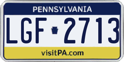 PA license plate LGF2713