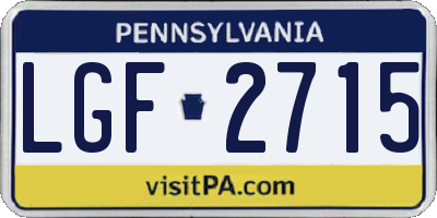 PA license plate LGF2715