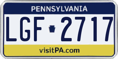 PA license plate LGF2717