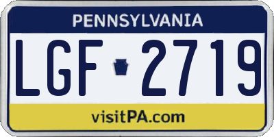 PA license plate LGF2719