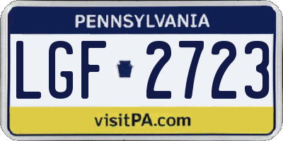 PA license plate LGF2723