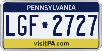 PA license plate LGF2727