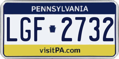 PA license plate LGF2732