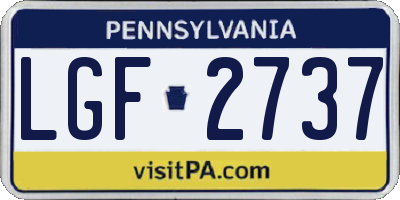 PA license plate LGF2737