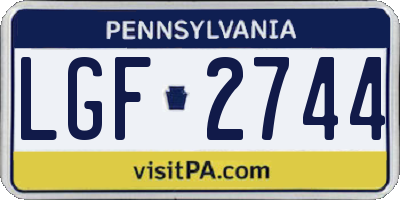 PA license plate LGF2744