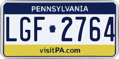 PA license plate LGF2764
