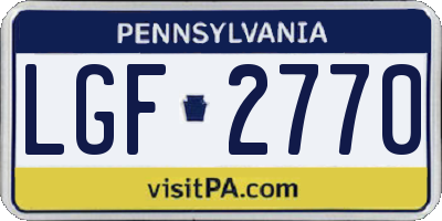 PA license plate LGF2770