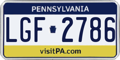 PA license plate LGF2786