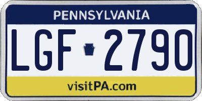 PA license plate LGF2790