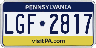 PA license plate LGF2817