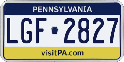 PA license plate LGF2827
