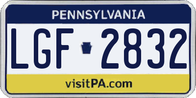 PA license plate LGF2832