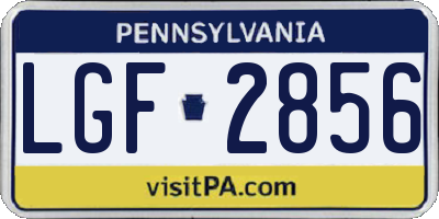 PA license plate LGF2856