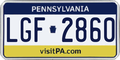 PA license plate LGF2860