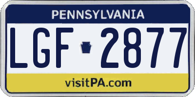 PA license plate LGF2877